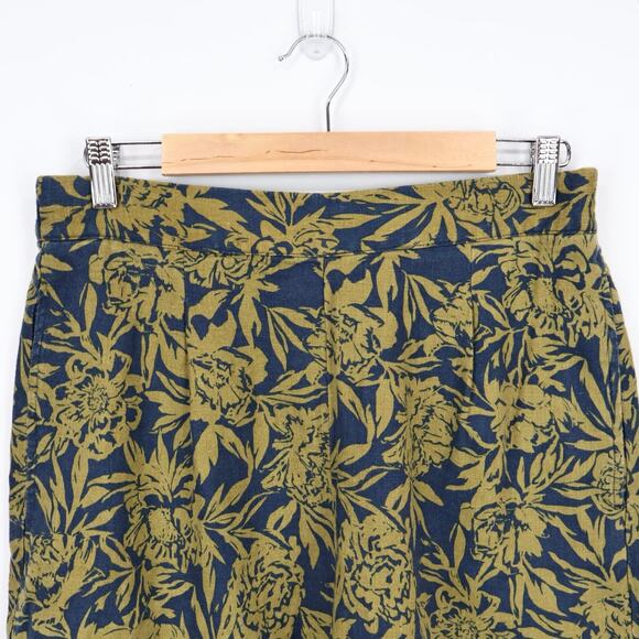 NWT Madewell Clean Pull-On Shorts In 100% Linen Deep Shadow Floral Size Medium - Picture 5 of 8